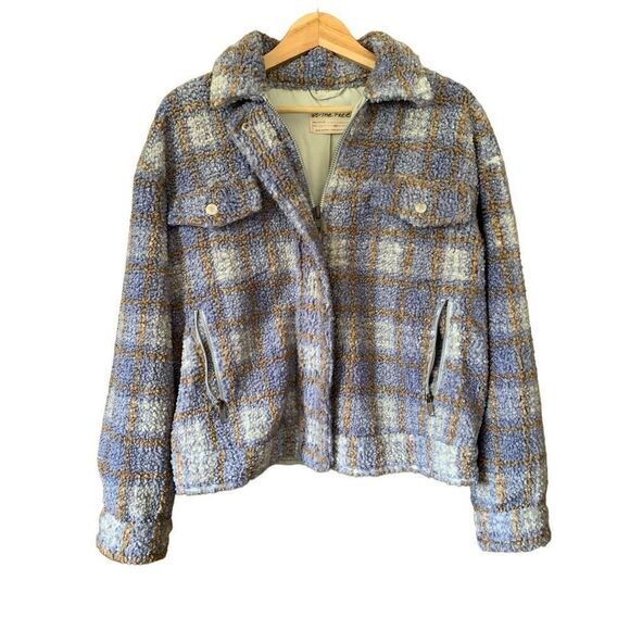 Free People Faded Dreams Cozy Trucker Jacket Periwinkle Size XS - Picture 4 of 12